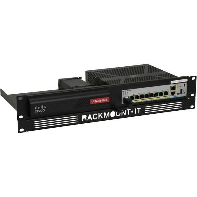 Support de montage en rack RACKMOUNT.IT Cisrack pour dispositif de sécurité réseau et pare-feu - Noir de jais - Conforme TAA
