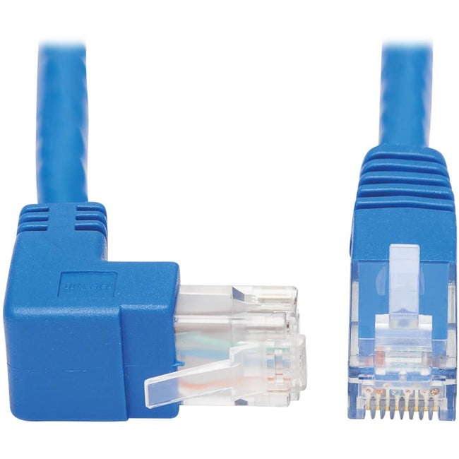 Câble Ethernet Cat6 coudé vers le haut Tripp Lite par Eaton N204-015-BL-UP - 15 pi, M/M, bleu