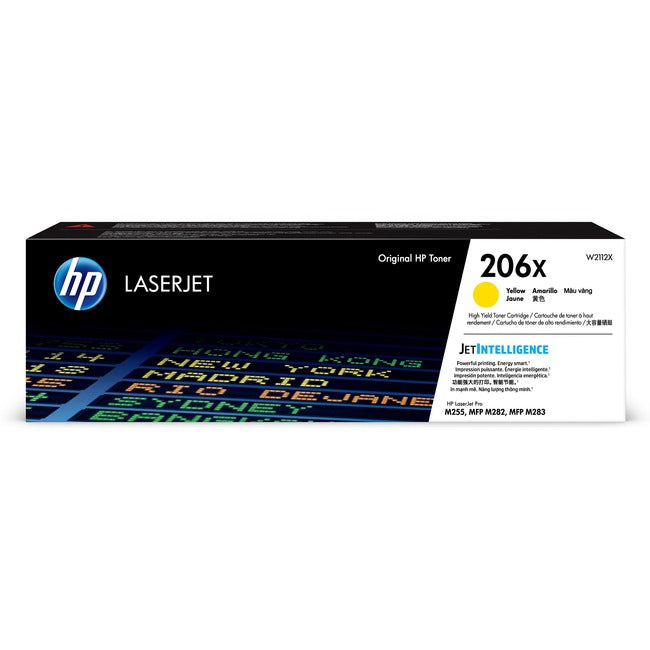 Cartouche de toner laser HP 206X d'origine à haut rendement - Jaune - 1 unité