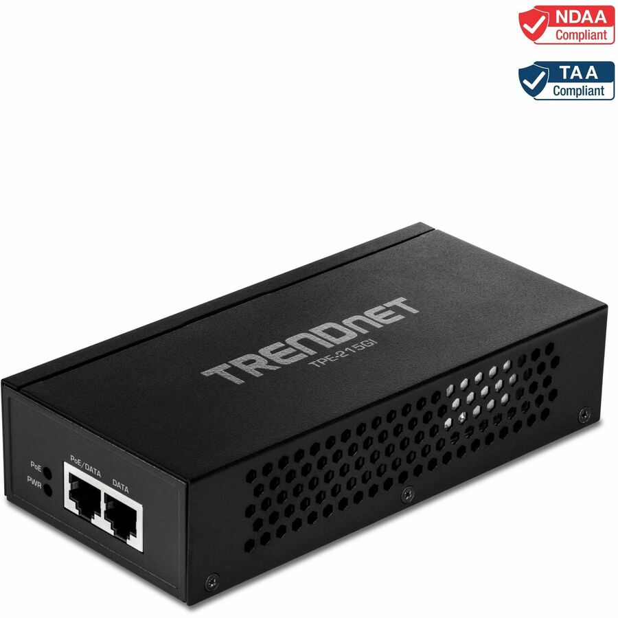 TRENDnet TPE-215GI 2.5G PoE+ Injector - Converts Non-PoE to PoE+ with 30W Power