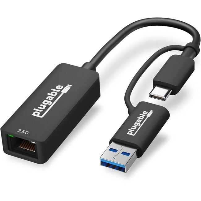 Plugable 2.5G USB C and USB to Ethernet Adapter, 2-in-1 Adapter