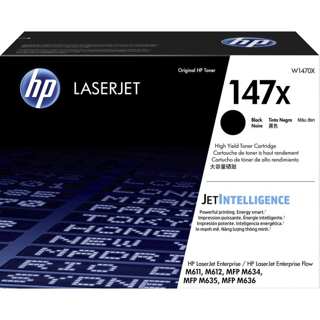 Cartouche de toner laser HP 147X d'origine à haut rendement - Noir - 1 unité