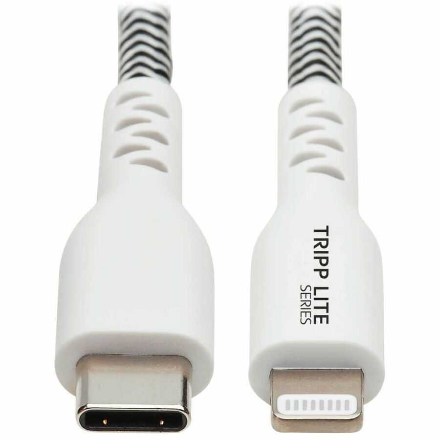 Heavy-Duty USB-C Sync/Charge Cable with Lightning Connector - M/M, USB 2.0, 3 ft