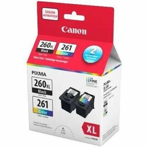 Cartouche d'encre à jet d'encre d'origine Canon PG-260XL / CL-261 - Pack économique - Couleur, Pack noir