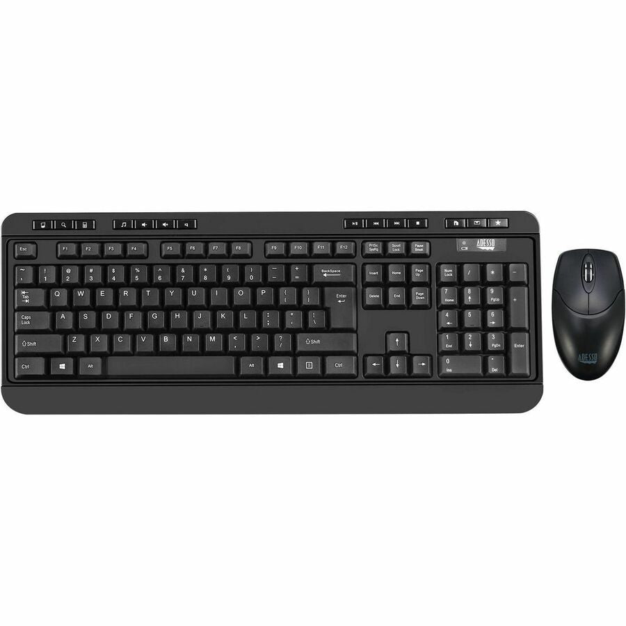Adesso WKB-1320CB-FR Antimicrobial Wireless Desktop Keyboard and Mouse Combo