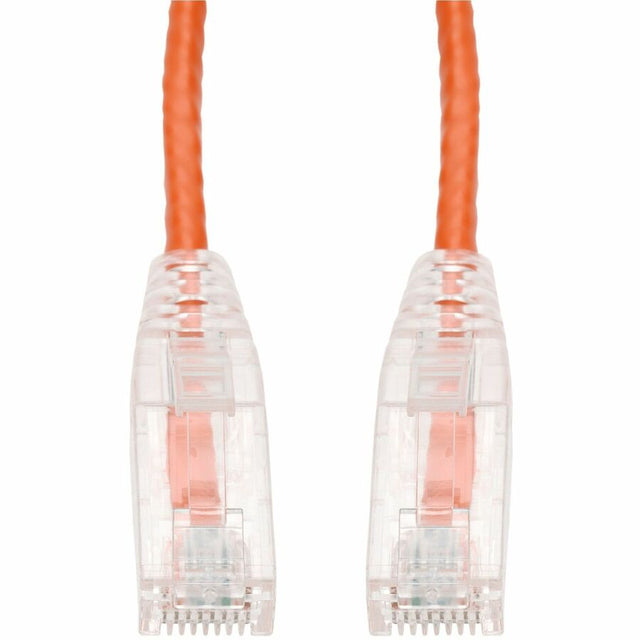 AddOn 5ft Orange CAT 6A Slim PVC Ethernet Cable Snagless Clear-Claw RJ-45 M/M