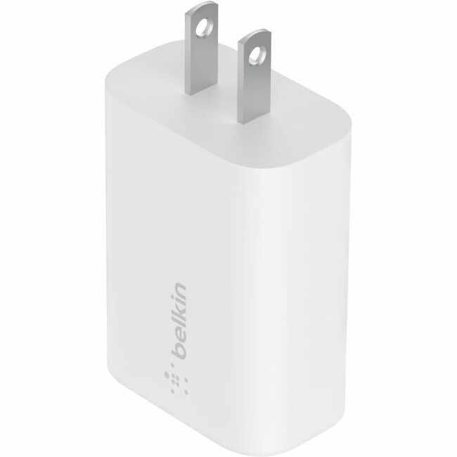 Chargeur mural USB-C portable Belkin 25 W - 1 x USB-C - Charge rapide - Adaptateur secteur - Blanc