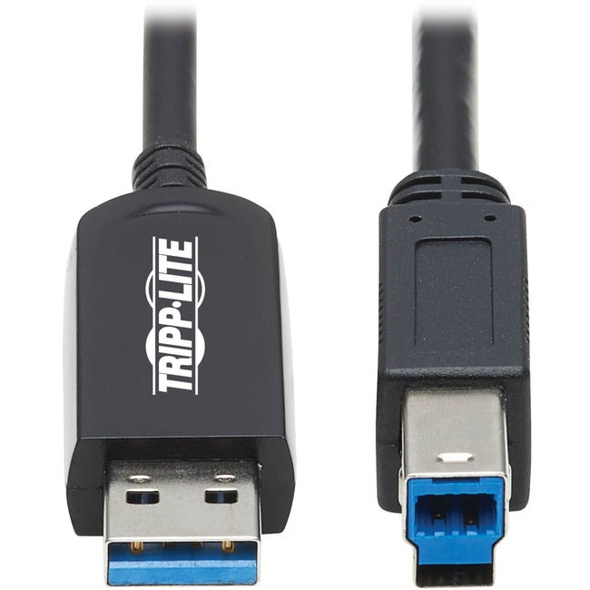 Câble optique actif à fibre optique USB 3.2 Gen 1 Tripp Lite by Eaton U328F-15M, M/M, noir, 15 m (49 pi)