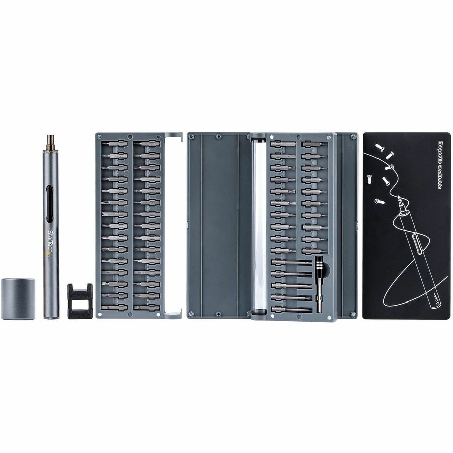StarTech.com 55-Bit Electric Precision Screwdriver Set, Cordless/Battery Powered, Magnetic Bit Driver Kit for Laptop/Computer/Phone Repair