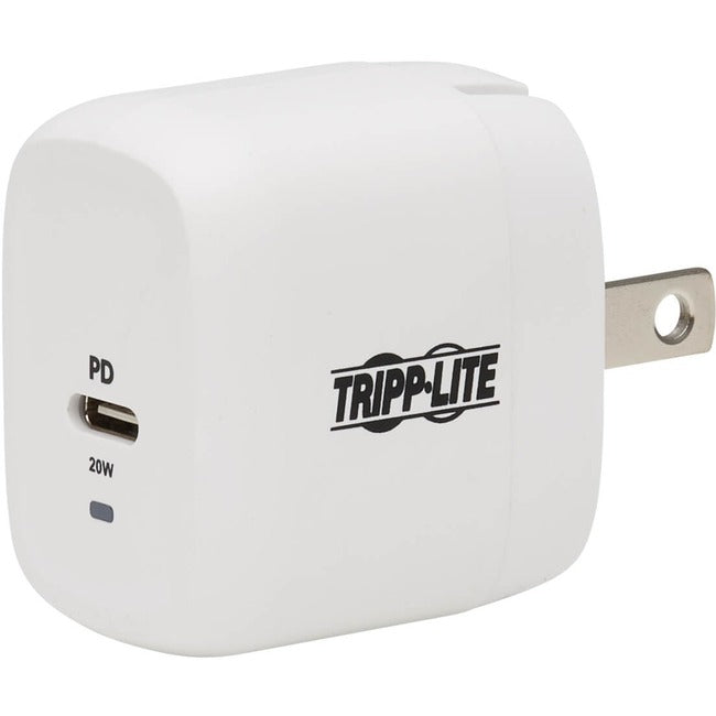 Tripp Lite by Eaton Compact 1-Port USB-C Wall Charger - GaN Technology, 20W PD 3.0 Charging, White