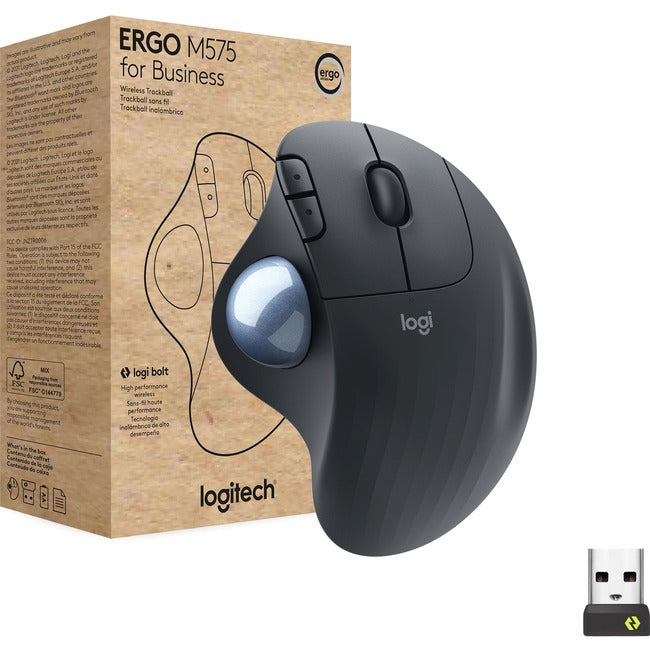 Logitech Ergo M575 pour les entreprises (graphite) - Boîte marron