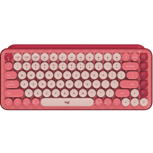 Clavier mécanique sans fil Logitech POP Keys avec touches emoji - Heartbreaker Rose