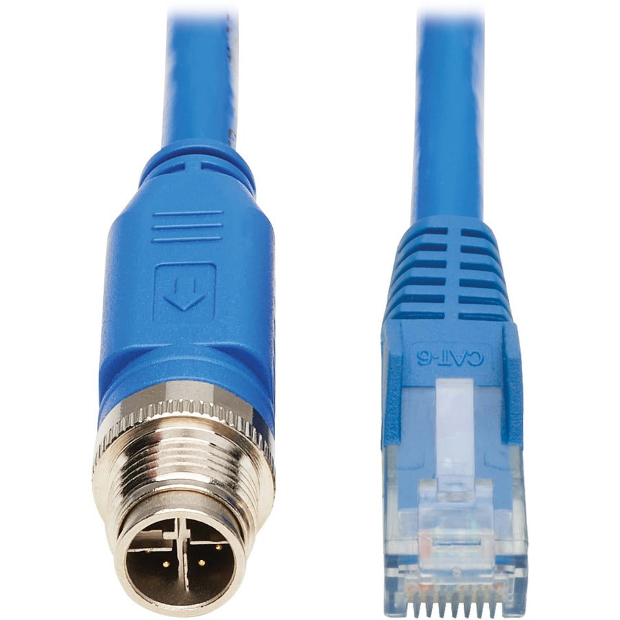 TRIPP M12 X-CODE CAT6 1G UTP CMR-LP ETHERNET CABLE M12 M/RJ45 M IP68 POE BLUE 1