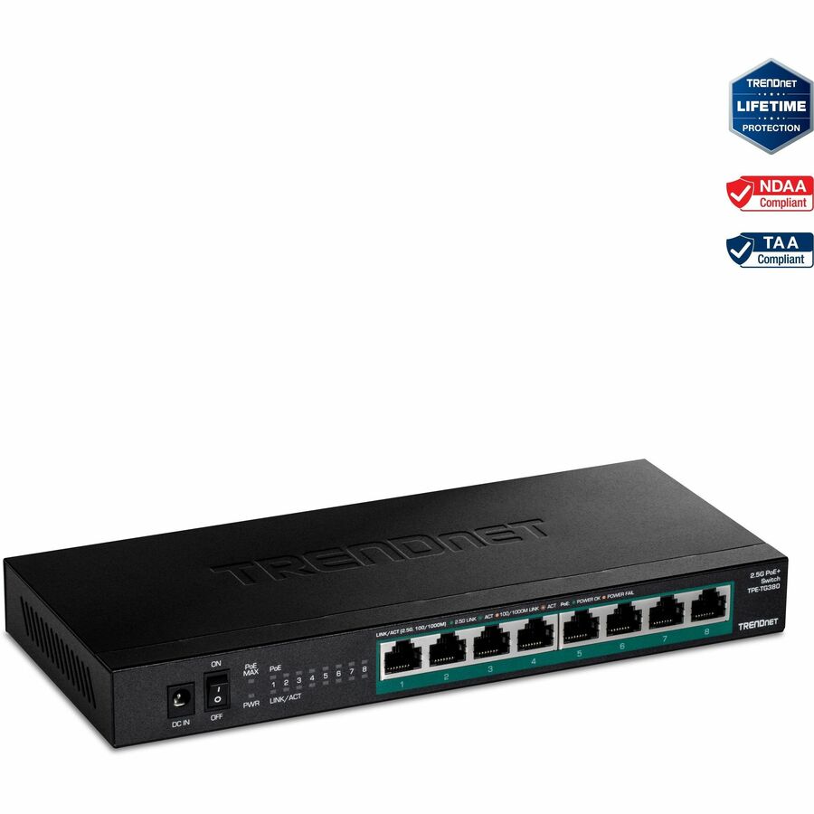 TRENDnet 8-Port Unmanaged 2.5G PoE+ Switch