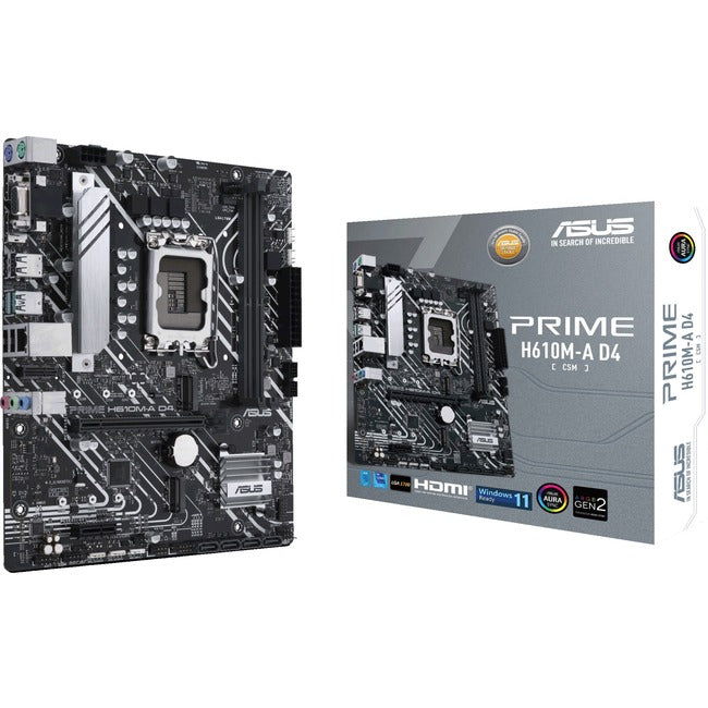 ASUS PRIME H610M-A D4-CSM INTEL SOCKET LGA1700 POUR INTEL CORE PENTIUM G 12E GÉNÉRATION