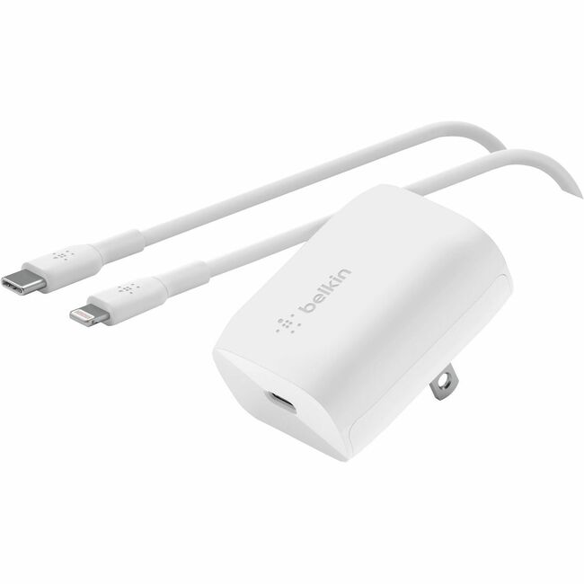 Chargeur mural USB-C Belkin BoostCharge 20 W + câble USB-C avec connecteur Lightning - Adaptateur secteur
