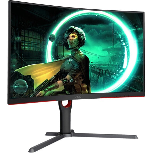 Moniteur LCD de jeu incurvé WQHD AOC CQ27G3S de 27 pouces - 16:9 - Noir, Rouge