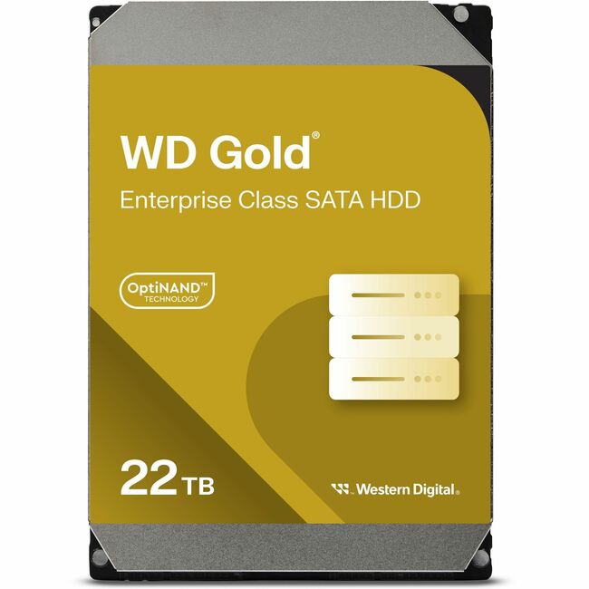 Disque dur WD Gold WD221KRYZ 22 To - 3,5" interne - SATA (SATA/600) - Méthode d'enregistrement magnétique conventionnel (CMR)