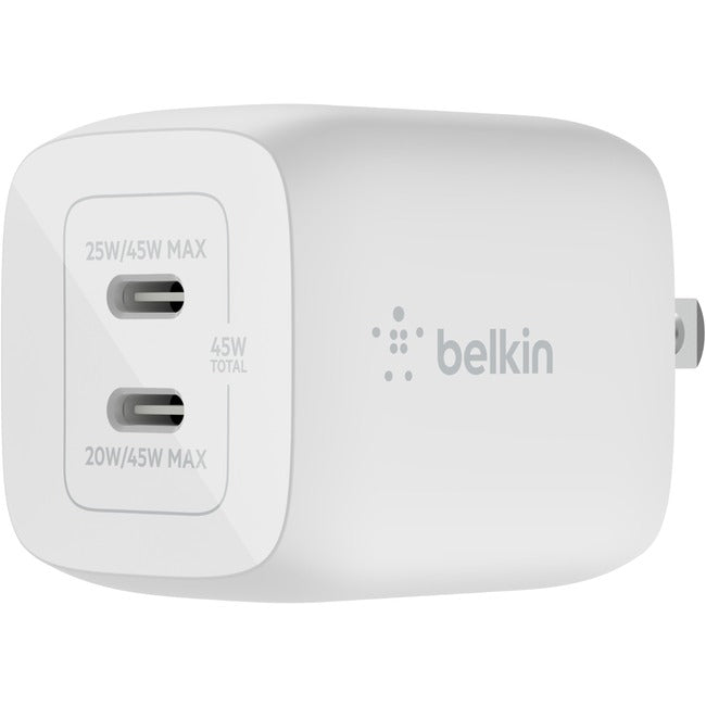 BELKIN 45W DUAL USB-C GAN WALL CHARGER WITH PPS, WH