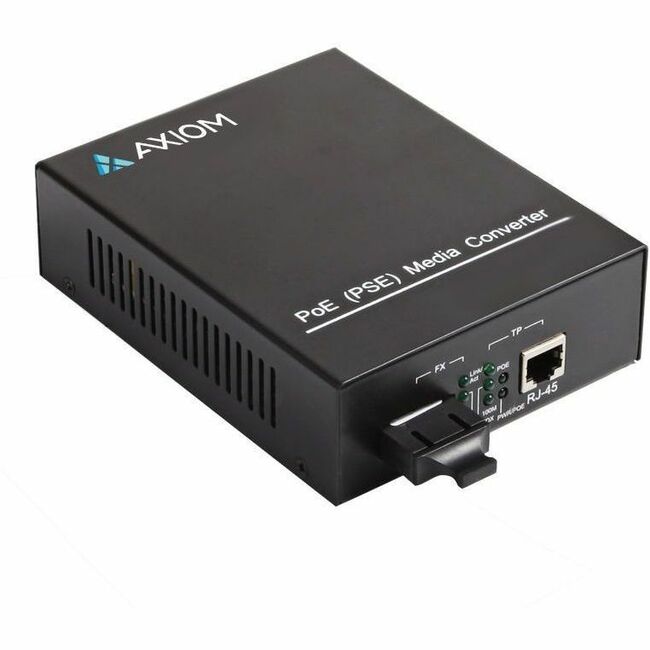 CONVERTISSEUR DE SUPPORT FIBRE OPTIQUE AXIOM 1GBS POE+ RJ45 VERS 1000BASE-LX - SMF, LC, 20KM, 1310NM