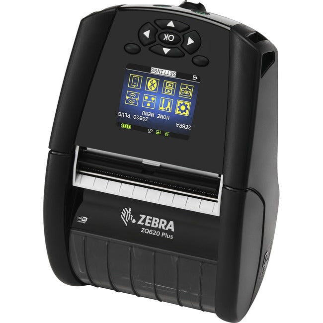 Imprimante thermique directe de bureau, industrielle et mobile Zebra ZQ620 Plus - Monochrome - Impression d'étiquettes/reçus - Bluetooth - LAN sans fil - Communication en champ proche (NFC)