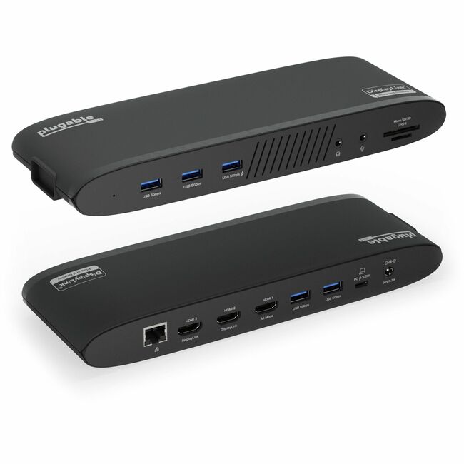 Station d'accueil pour ordinateur portable Plugable 14 en 1 USB-C pour triple écran avec charge de 100 W