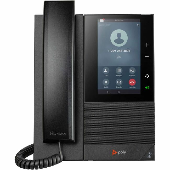 Téléphone IP Poly CCX 505 - Filaire - Filaire/Sans Fil - Wi-Fi, Bluetooth - Bureau, Montage Mural - Noir