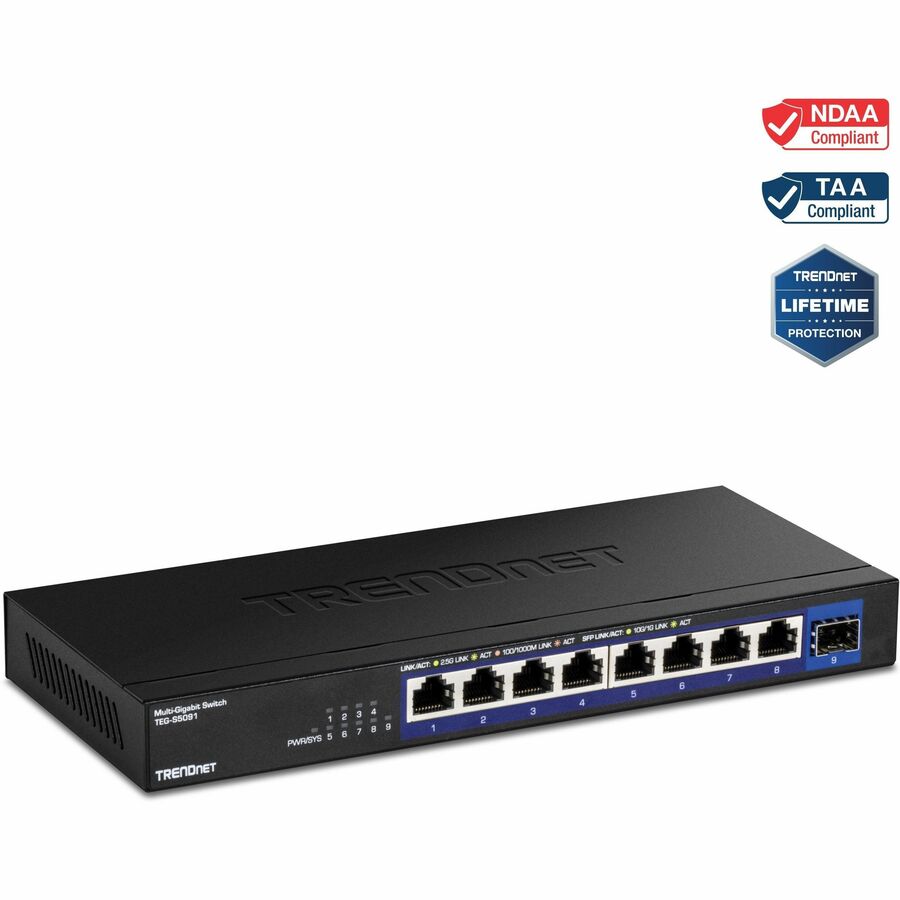 TRENDnet 9-Port 2.5G Unmanaged Switch with 10G SFP+ Port