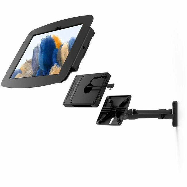 COMPULOCKS GALAXY TAB A8 10.5INCH SPACE ENCLOSURE SWING WALL MOUNT PLUS HUB BLAC