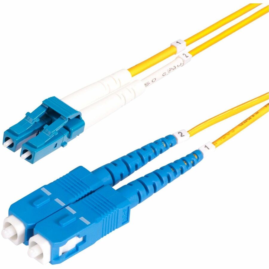 25M (82FT) LC TO SC (UPC) OS2 SINGLE MODE DUPLEX FIBER OPTIC CABLE, 9/125 M, 100