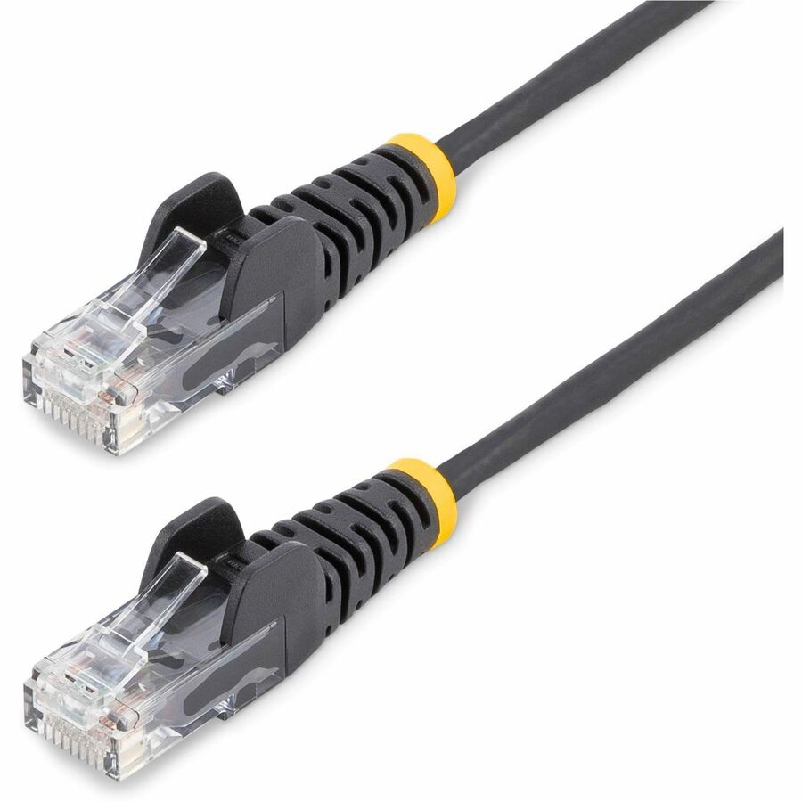 STARTECH 5FT BLACK SLIM CAT6 ETHERNET CABLE, SNAGLESS, 100W POE, UTP, LSZH, 28AW