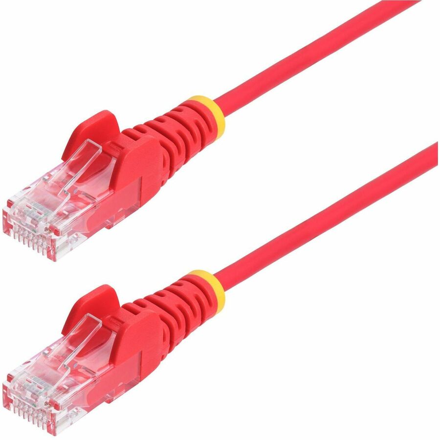 STARTECH 10FT RED SLIM CAT6 ETHERNET CABLE, SNAGLESS, 100W POE, UTP, LSZH, 28AWG