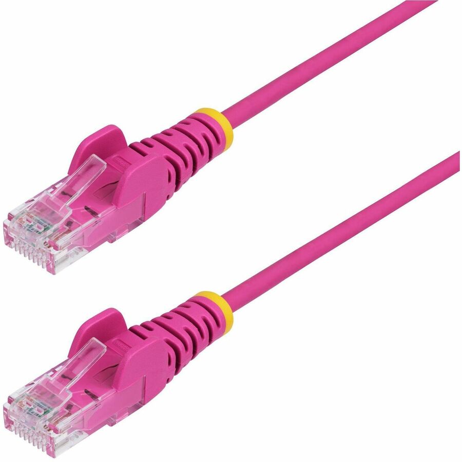 STARTECH 1FT PINK SLIM CAT6 ETHERNET CABLE, SNAGLESS, 100W POE, UTP, LSZH, 28AWG