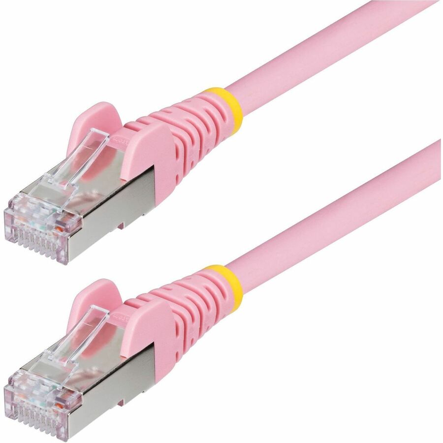 STARTECH 6IN PINK CAT6A ETHERNET CABLE, SNAGLESS RJ45, 10G, 100W POE, S/FTP, LSZ