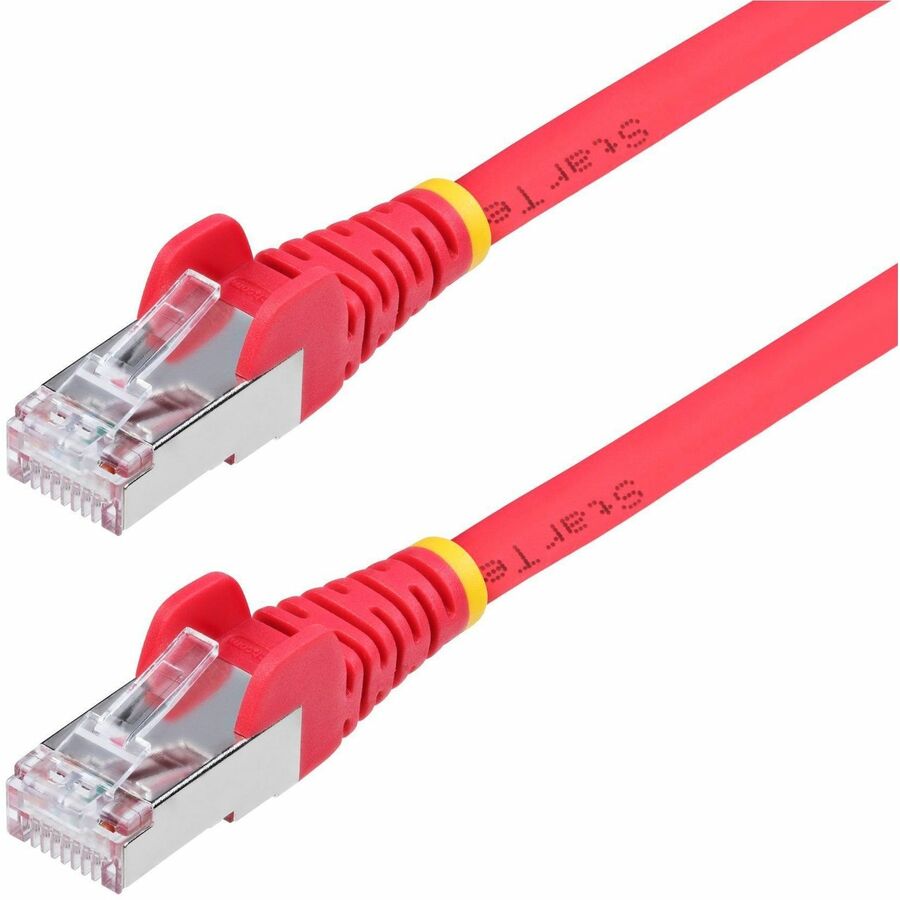 STARTECH 6IN RED CAT6A ETHERNET CABLE, SNAGLESS RJ45, 10G, 100W POE, S/FTP, LSZH