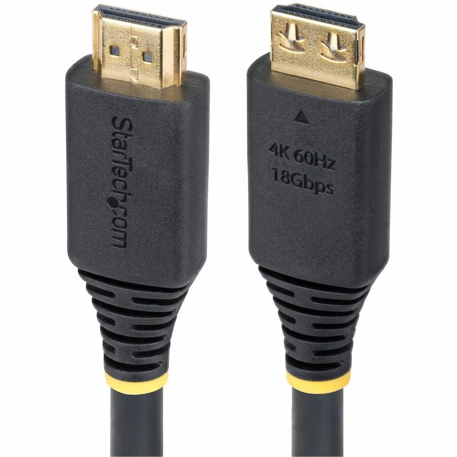 StarTech.com 15ft (4.5m) High Speed HDMI Cable with Gripping Connectors, 4K 60Hz/1440p 144Hz, 18Gbps, UHD HDMI 2.0 Cord, TPE Jacket