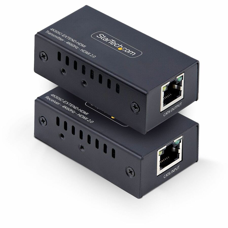 StarTech.com HDMI Extender Over CAT5e/CAT6, 4K 60Hz, Up to 200ft (60m), Transmitter and Receiver Kit, Power Over Cable