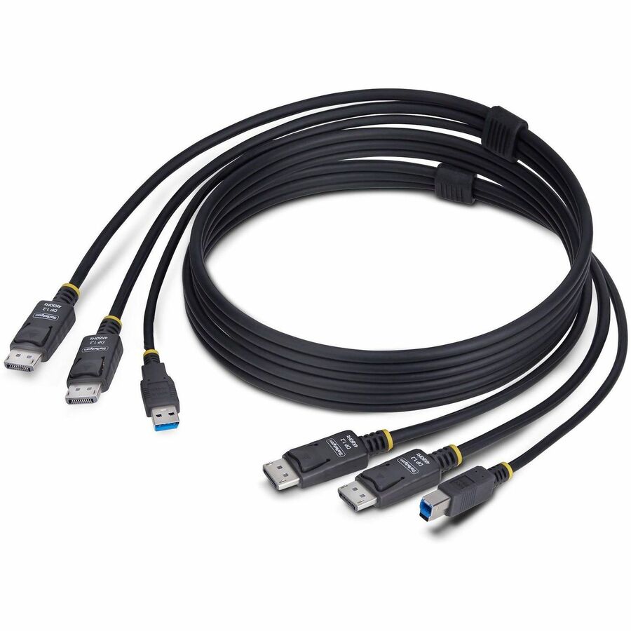 STARTECH 6FT (1.8M) DUAL-DISPLAYPORT AND USB 5GBPS KVM CABLE, 4K 60HZ, DP 1.2 AN