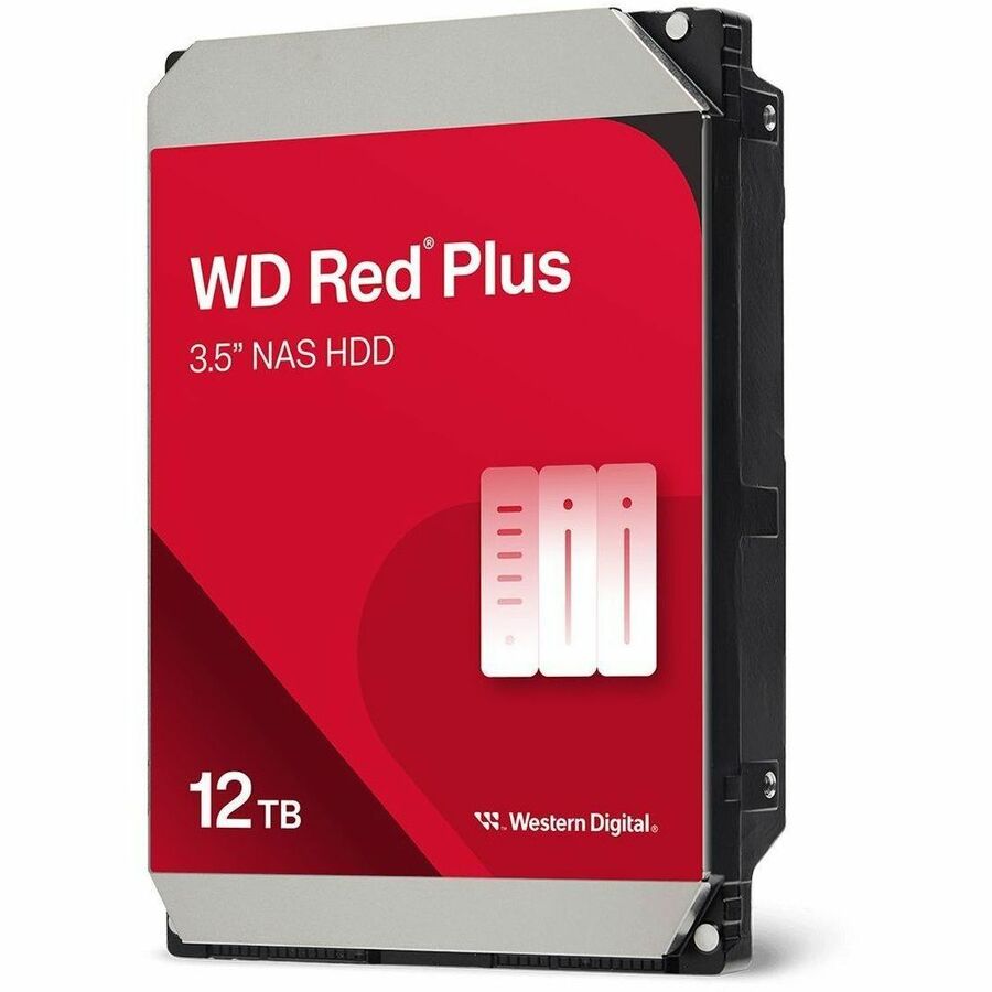 WD Red Plus WD120EFGX 12 TB Hard Drive - 3.5" Internal - SATA (SATA/600) - Conventional Magnetic Recording (CMR) Method