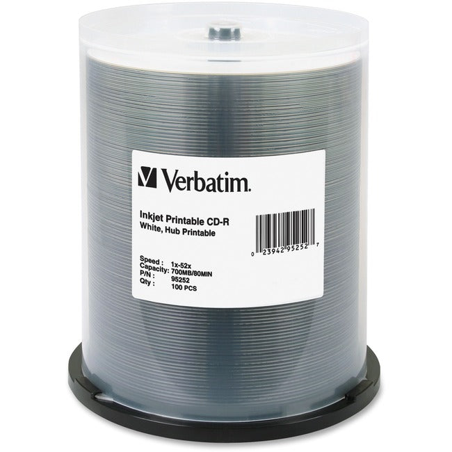 Verbatim 95252 CD Recordable Media - CD-R - 52x - 700 MB - 100 Pack Spindle