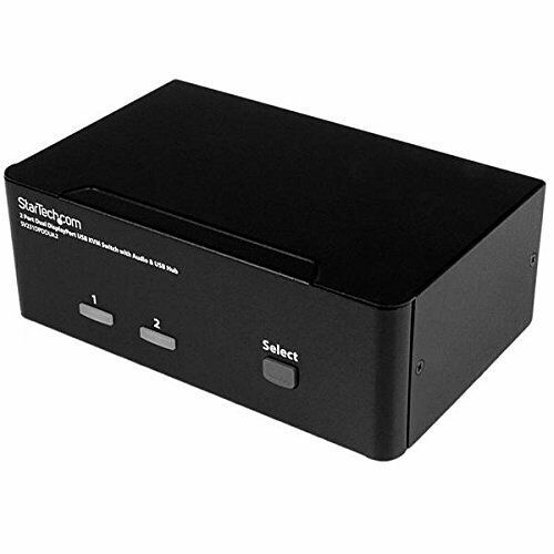 Commutateur KVM double écran DisplayPort à 2 ports StarTech.com - KVM DisplayPort - 4K 60 Hz