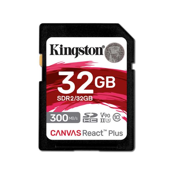 Carte SDHC Kingston Canvas React Plus 32 Go Classe 10/UHS-II (U3) V90