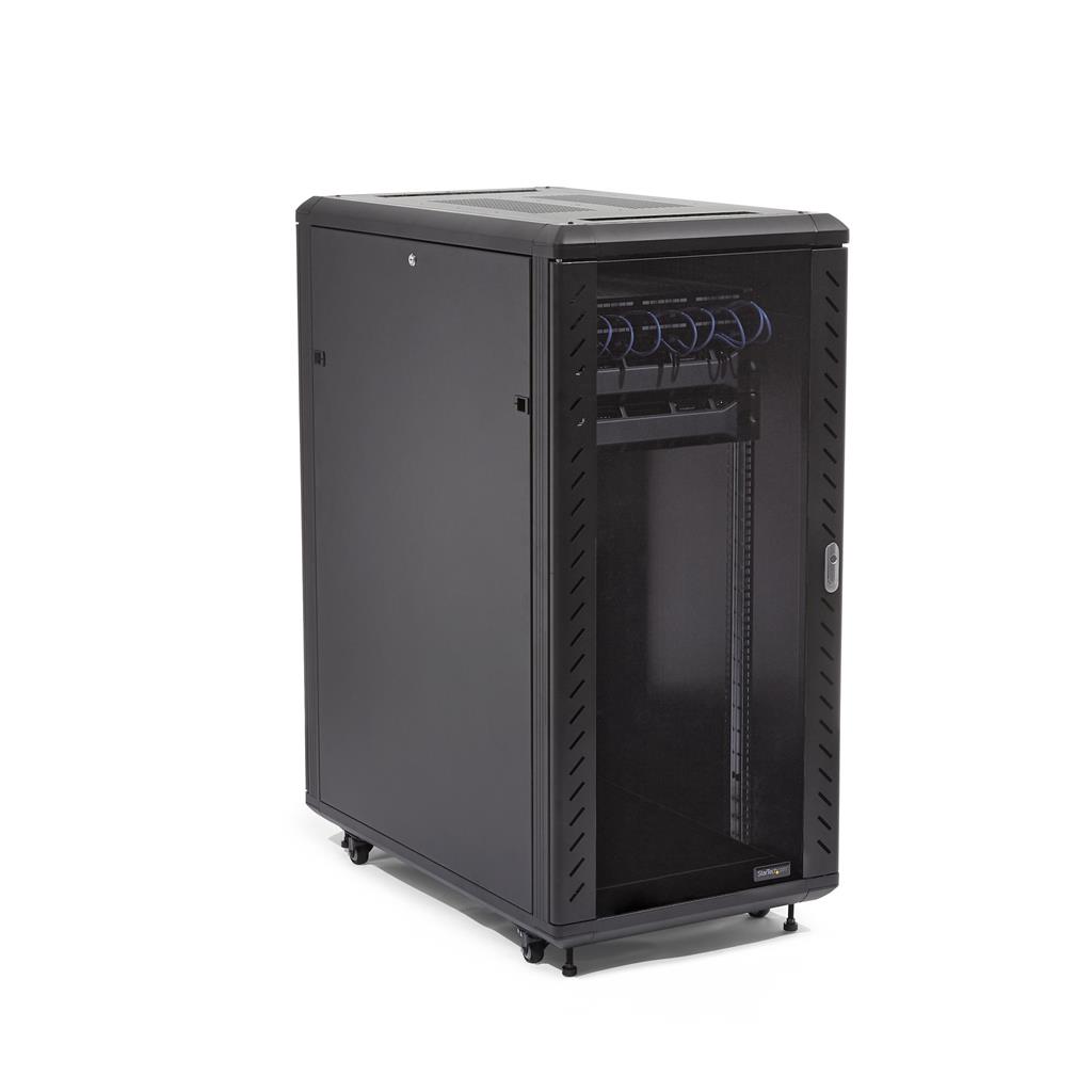 StarTech.com Armoire de serveur 32U à 4 montants, armoire de données 19 pouces pour ordinateur/équipement informatique, rack réseau domestique, rack de serveur demi-hauteur