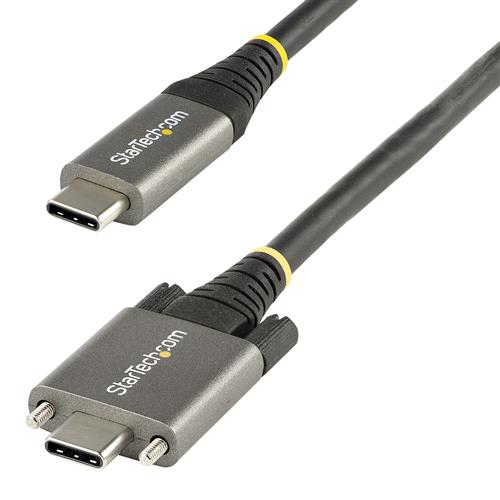 StarTech.com 20" 50cm Side Screw Locking USB C Cable 10Gbps, USB 3.1 Type-C Cable, 5A/100W PD, DP Alt Mode, Dual Screw Lock USB-C Cord