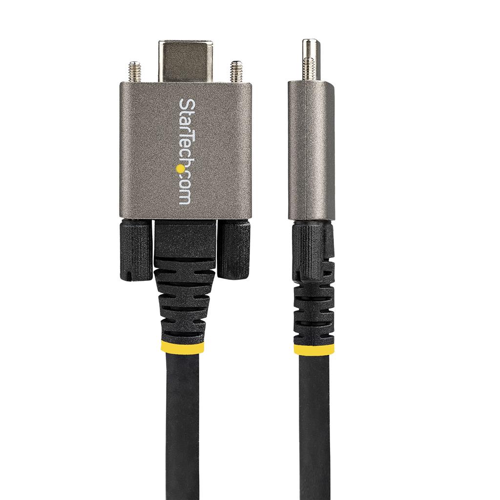 StarTech.com 20" 50cm Side Screw Locking USB C Cable 10Gbps, USB 3.1 Type-C Cable, 5A/100W PD, DP Alt Mode, Dual Screw Lock USB-C Cord