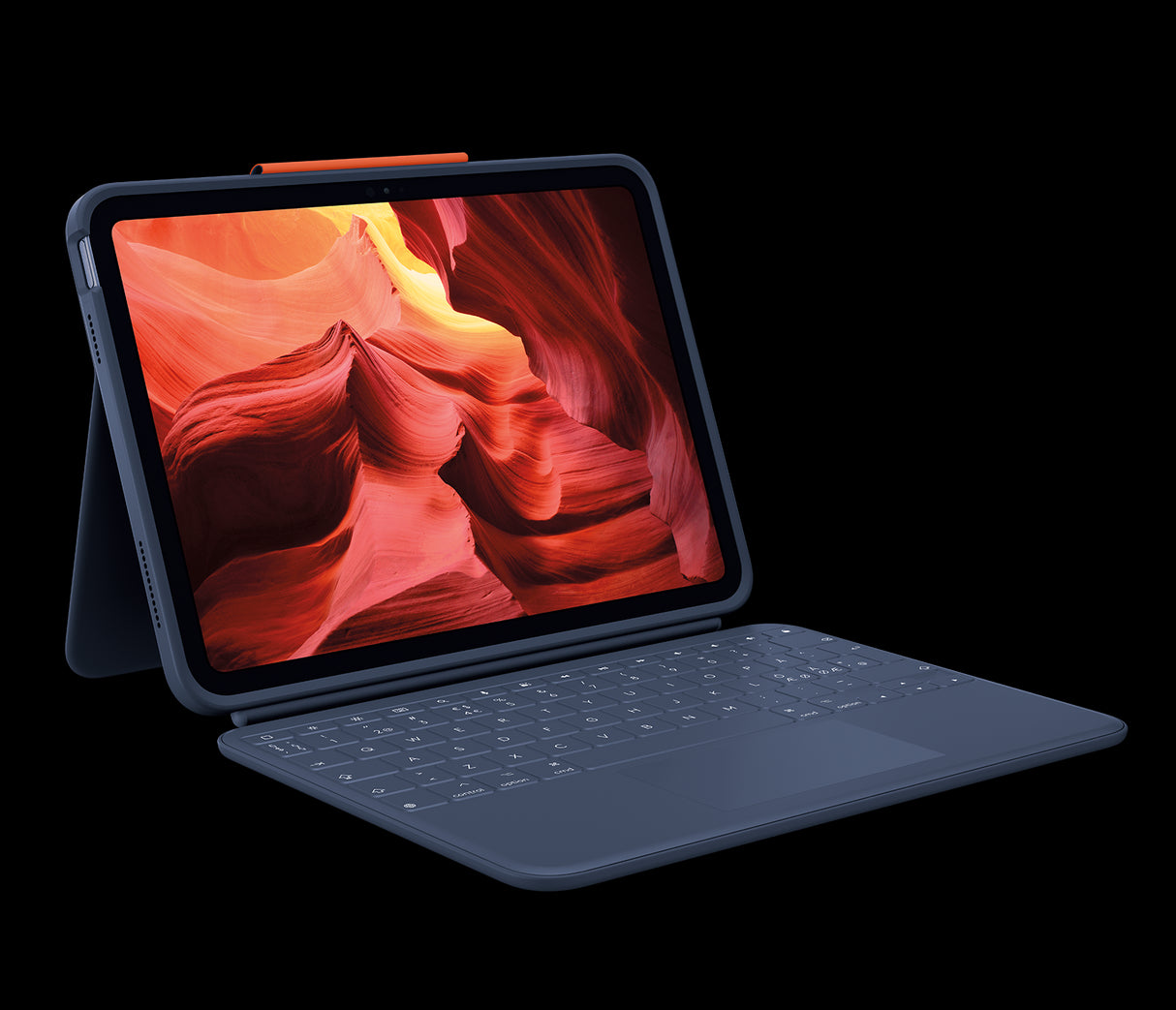 Étui clavier/housse Logitech Rugged Combo 4 Touch (folio) pour iPad 10,9" Apple (10e génération) iPad, stylet - Bleu classique