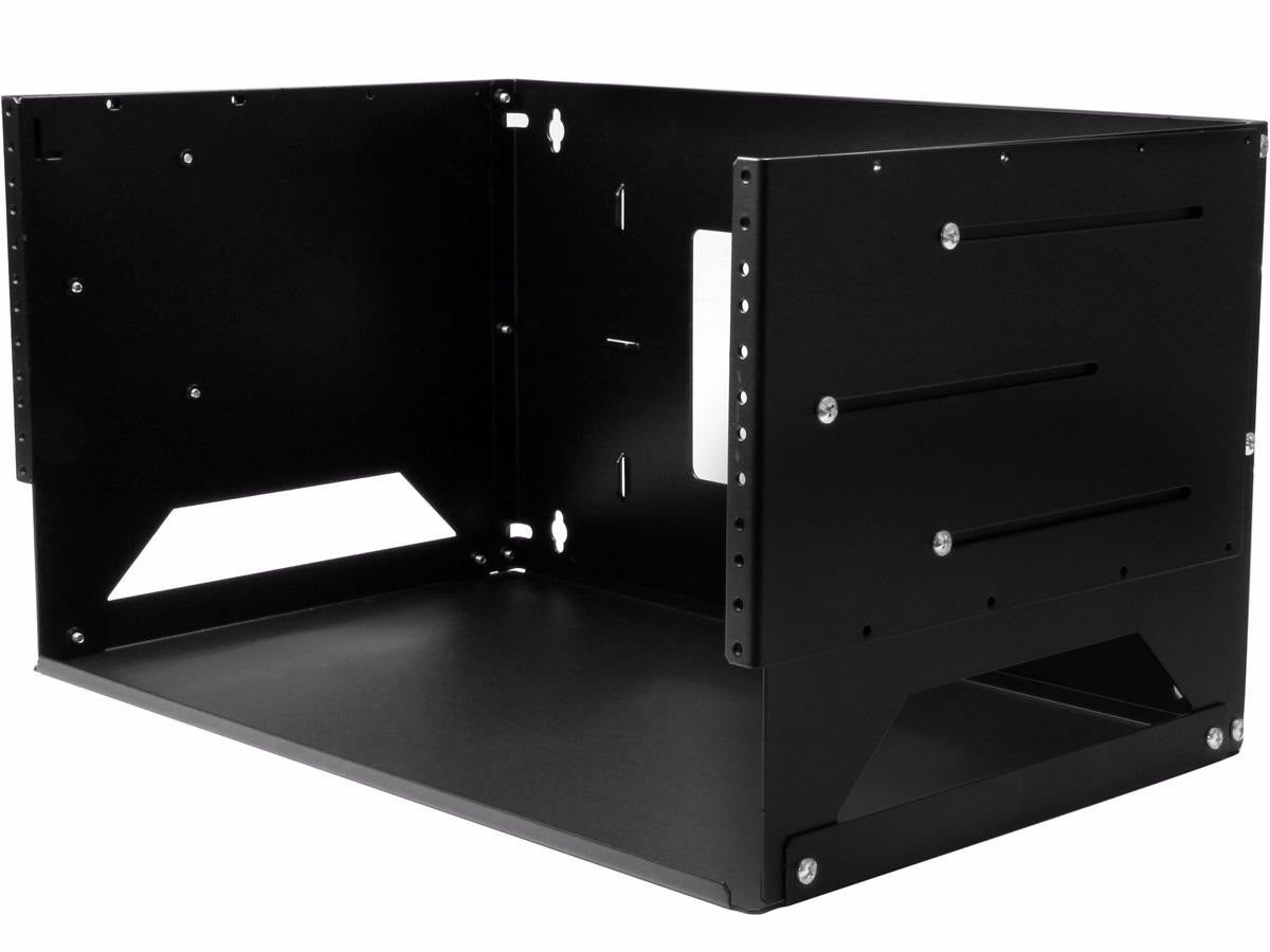 StarTech.com 2-Post 4U Open Frame Wall Mount Network Rack with Built-in Shelf and Adjustable Depth, Computer Rack for IT Equipment, TAA~