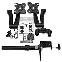 StarTech.com Desk Mount Dual Monitor Arm, Dual Articulating Monitor Arm, Height Adjustable, For VESA Monitors up to 24" (29.9lb/13.6kg)