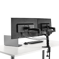 StarTech.com Desk Mount Dual Monitor Arm, Dual Articulating Monitor Arm, Height Adjustable, For VESA Monitors up to 24" (29.9lb/13.6kg)