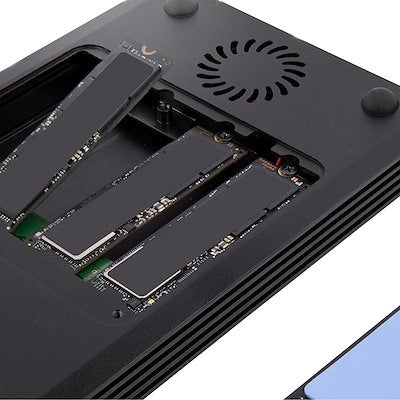 Boîtier StarTech.com Thunderbolt 3 NVMe à 4 baies, pour disques SSD M.2 NVMe, 1 port vidéo DisplayPort et 2 ports descendants TB3, 40 Gbit/s